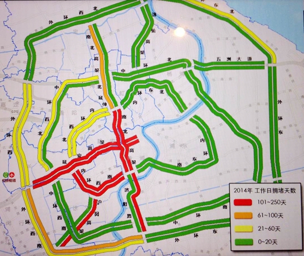 南北高架年堵240天 2015沪将定期发布拥堵指
