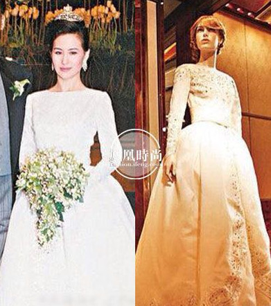 Angelababy婚纱疑似Dior定制和王妃们撞品牌