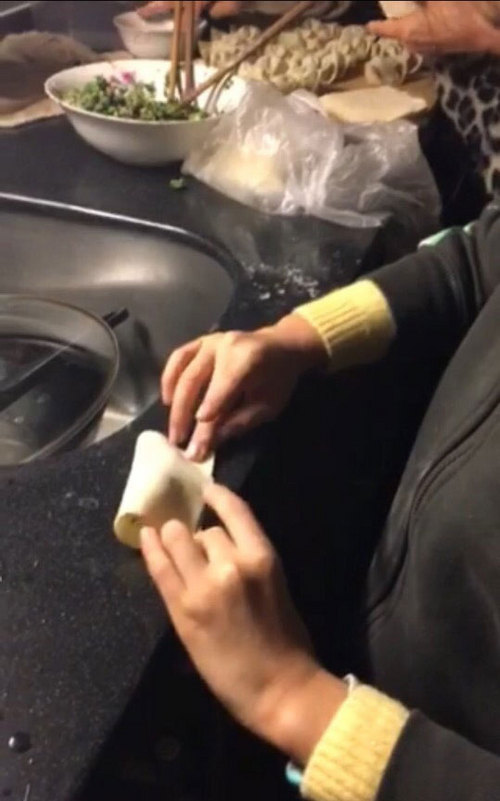 马伊琍晒女儿下厨 爱马包馄饨有模有样