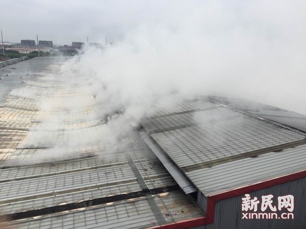 松江一垃圾场起火 消防奋战30小时倦了席地而