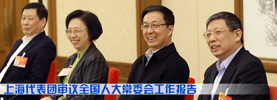 上海代表團審議全國人大常委會工作報告